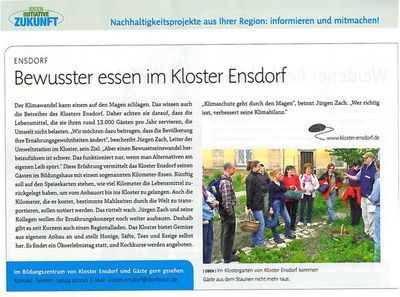 Bewusster essen im Kloster Ensdorf Bewusster essen im Kloster Ensdorf