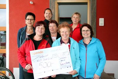 Der Wolfsbacher Frauenkreis überreichte an Renate Kastl (vorne Dritte von links) eine Spende von 500 Euro für den Blumenschmuck der Magdalenenkirche. Auf dem Foto vorne v.li. Regina Senft, Claudia Ehebauer und Petra Frind. Hinten v. li. Lydia Donhauser,